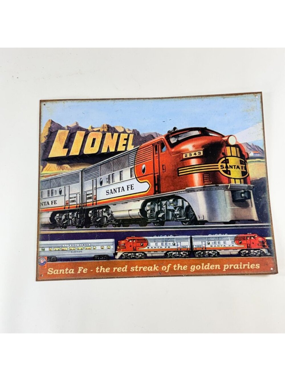 Lionel Santa Fe Train Vintage Metal Tin Sign Retro Railroad Wall Art 8"x10"